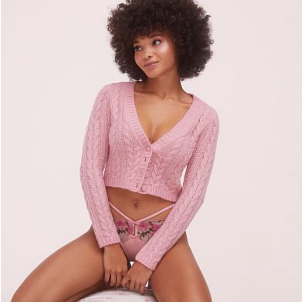 For Love & Lemons | Billie Long-Sleeve Pink Cardigan